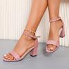 Fashion Women Sandals New Summer Fashion  Elegant High Heels Sandals Women Outdoor Casual Block Heel Shoes for Women Sandalias De Mujer