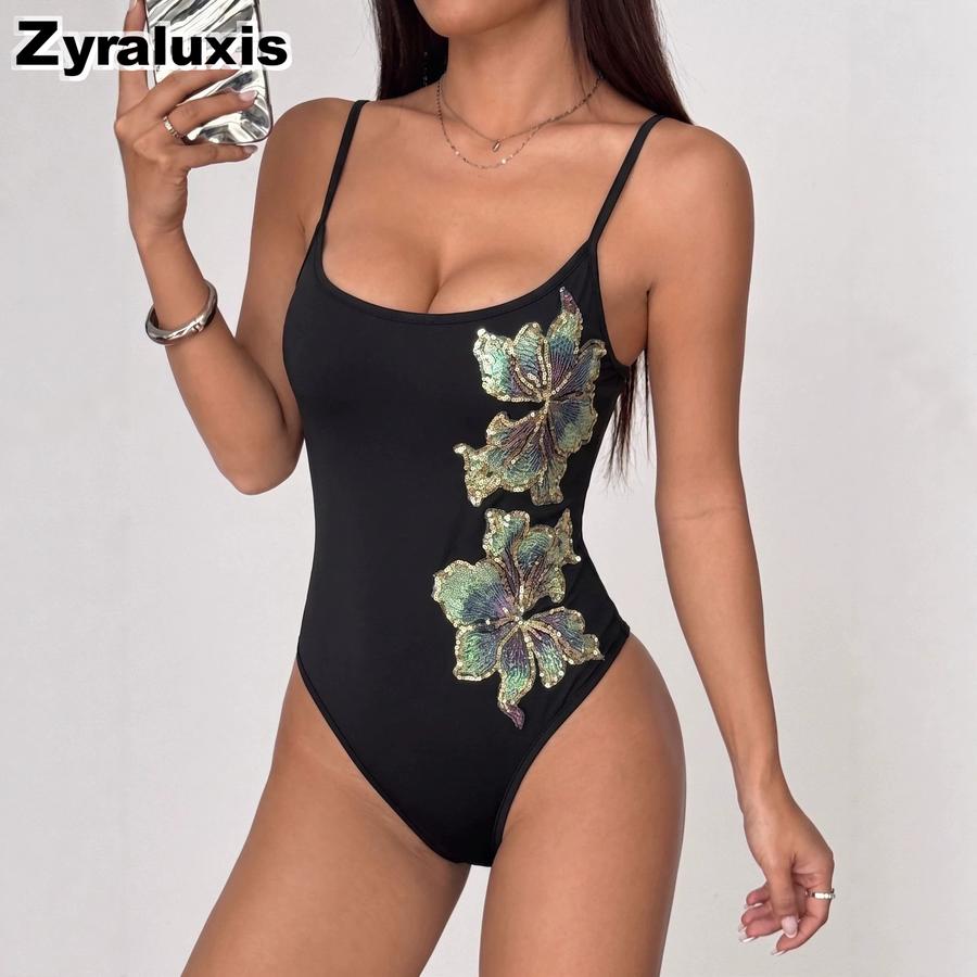 Summer Floral Print Strappy Tank Top Women Slim Fit Versatile Sleeveless Jumpsuit S чёрный