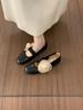 French Retro Flower Square Head Shallow Mouth Single Shoes Women'S Shoes Spring And Autumn Word With Flat Mary Jane Shoes