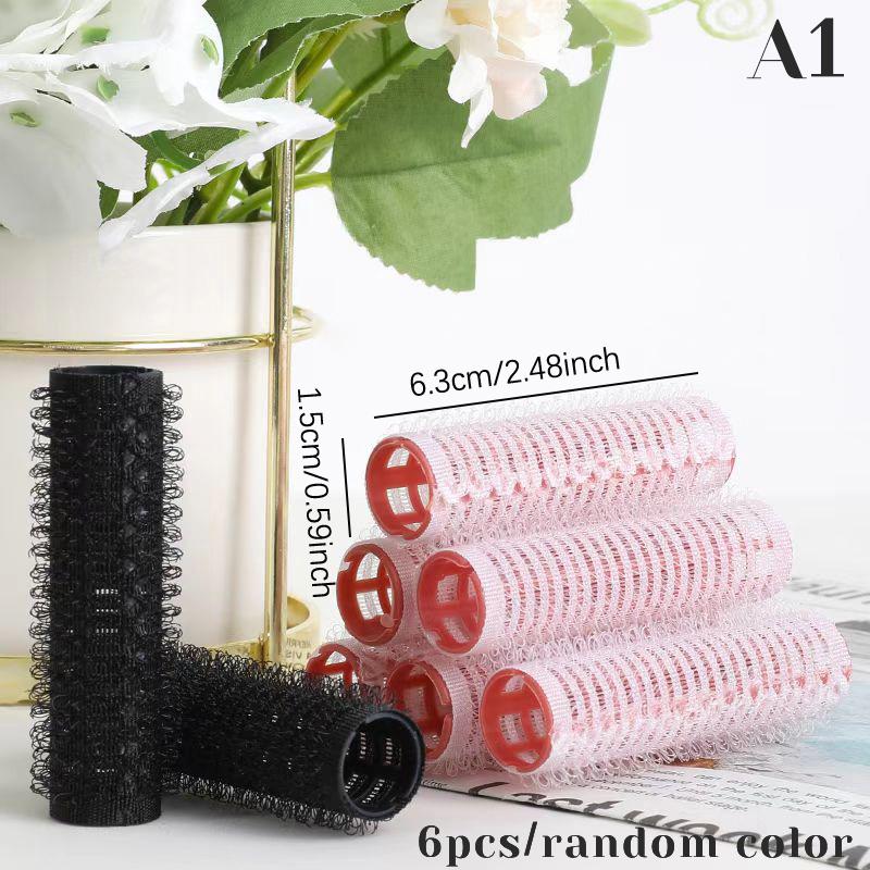 6Pcs Hair Roller Set Self Grip Heatless Hair Curler Different Size No Heat Self-adhesive Curling Hairdressing Styling Tool