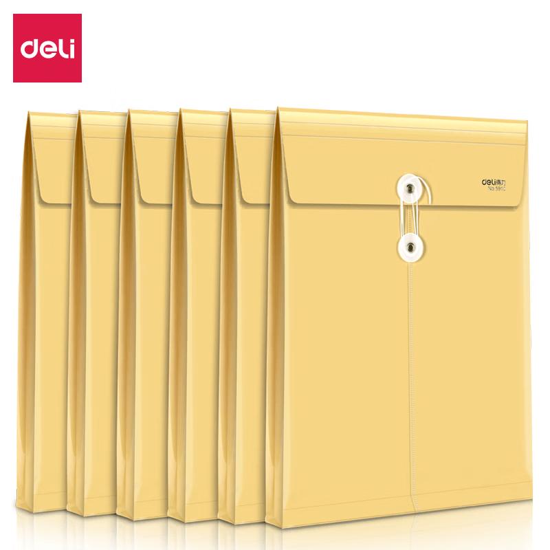 Deli A4 Yellow PP String Tie File Folder