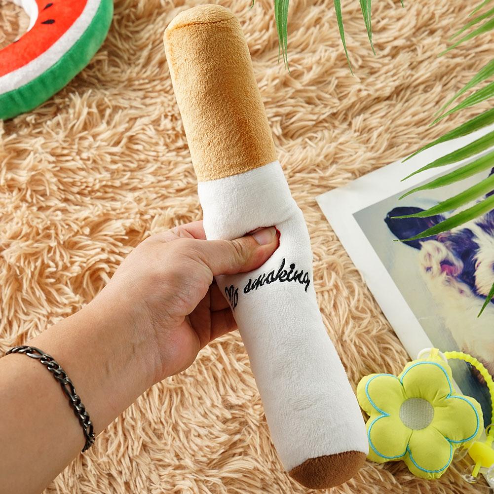 Evcil Hayvan Komik Oyuncaklar Puro Büyük Duman Peluş Ses Çıkarır Gıcırtılı Sahte Sigara Oyuncakları Köpek Çiğneme Diş Çıkarma Etkileşimli Oyun Isırmaya Dayanıklı Evcil Hayvan Oyuncağı