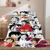 Anime Luffy Print Blanket Warm Comfortable Flannel Cover For Bedrooms, Sofas, Beds, Chairs LXR143