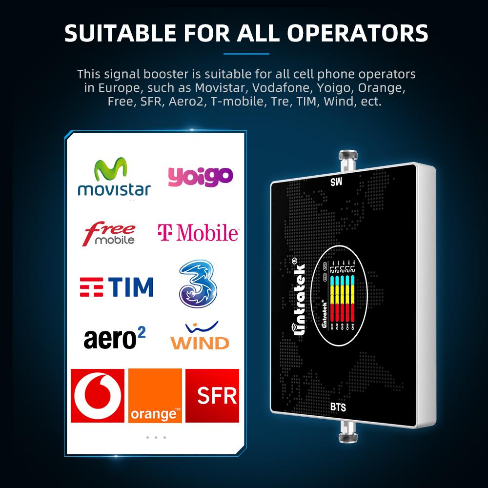 Lintratek Amplificador Celular de Bandas LTE GSM UMTS