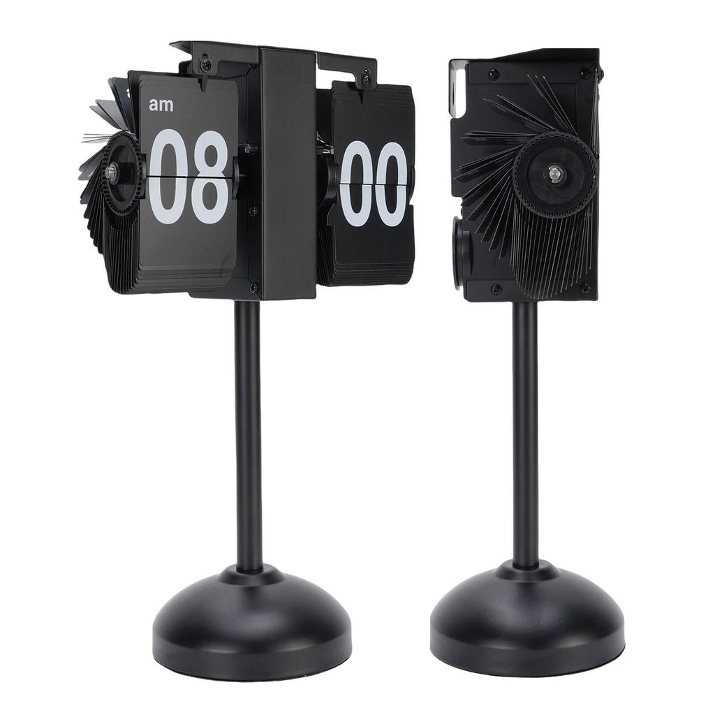 Digital Flip Desk Clock Stainless Steel 12 Hours Battery Powered Quiet Mechanical Auto Flip Clock for Living Room Office