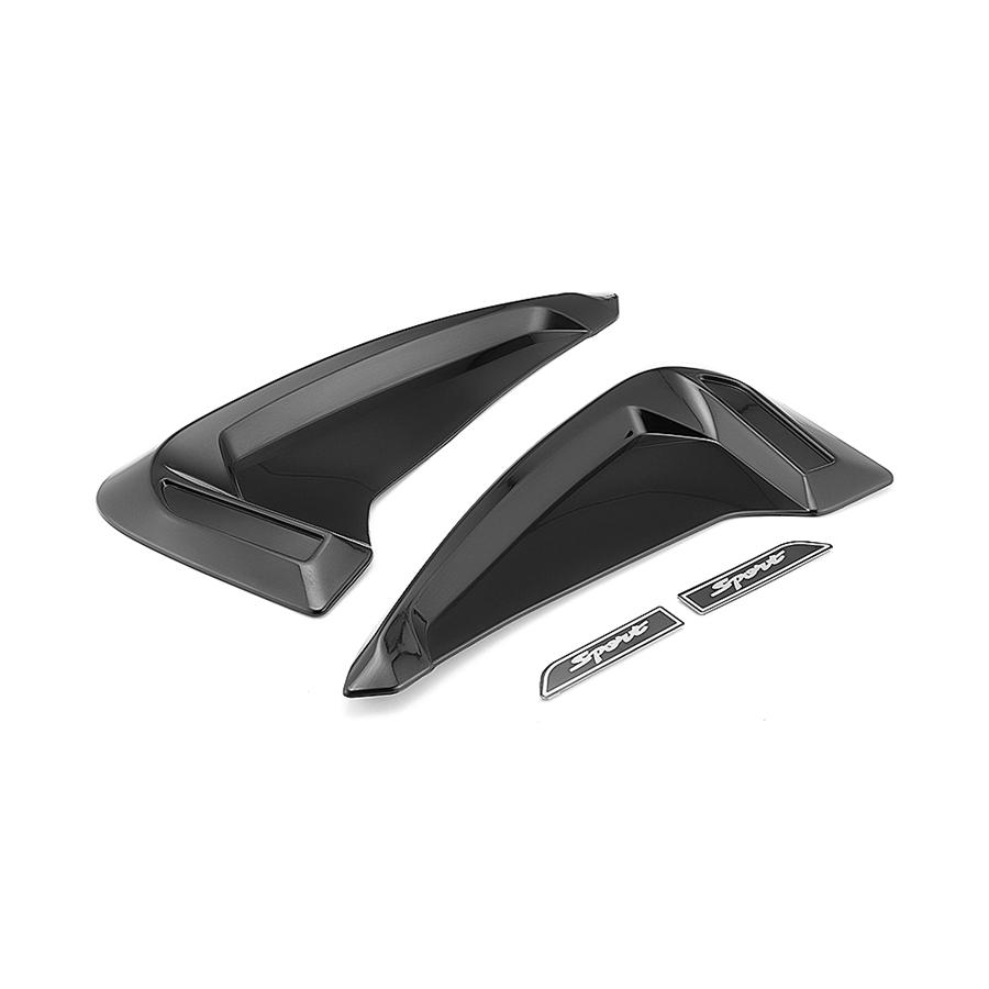 2x Glossy Black Car Air Flow Fender Side Vent Decoration Sticker ABS Sport Style