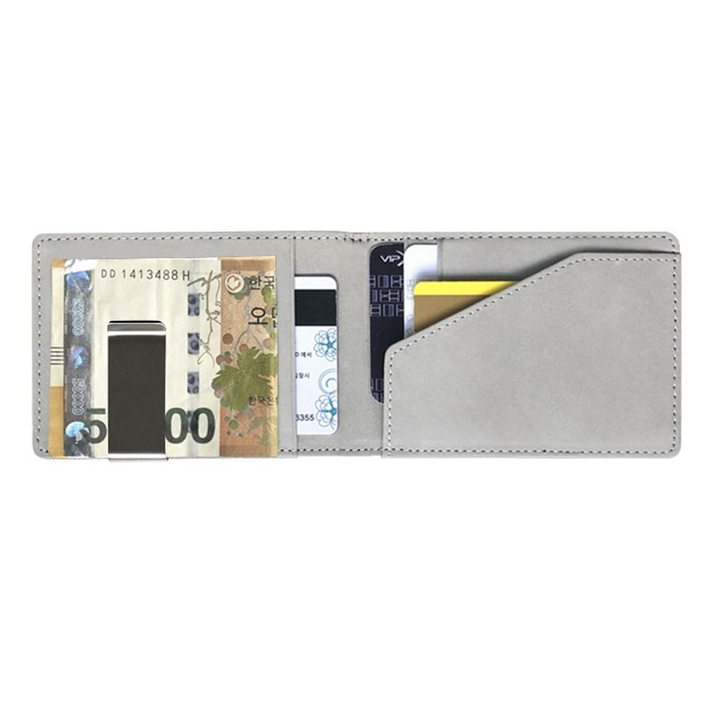 Korean Style Men's PU Leather Wallets Short Money Clip Wallet Fashion   Shopping