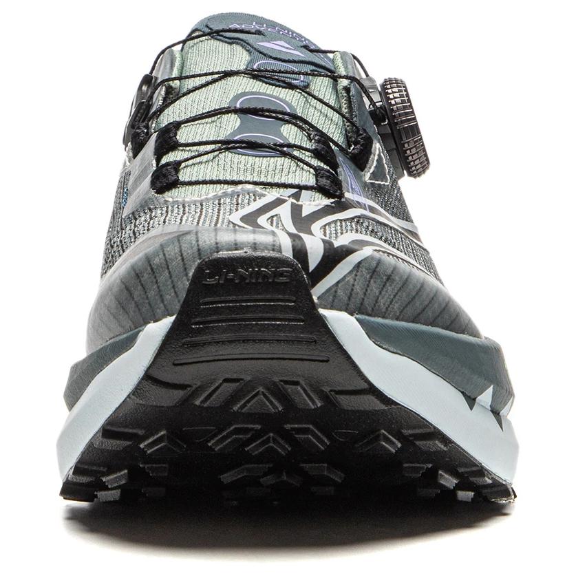 New LiNing Dilu Cushioning Wear Resistant Slip Resistant Rebound Low Top Trail Running Running Shoes Men's Gray Green ARNU007-2