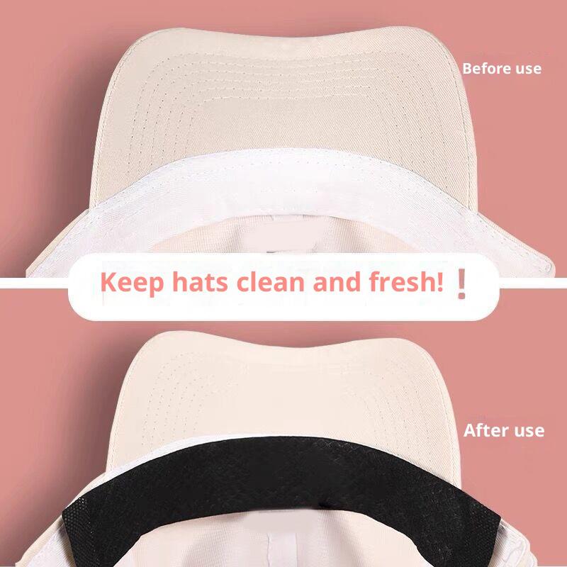 50Pcs Disposable Forehead Sweat Pad Adhesive Hat Liner Inserts Sweat Absorbing Strips for Running Caps Shirt Collars