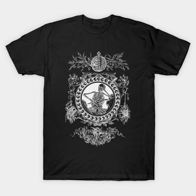 Herren Schwarzes T-Shirt mit Aufdruck La Mort Sereine No-Cut Transferpapier Druck Baumwoll-T-Shirt