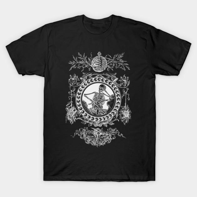 Men Black Print T-shirt La Mort Sereine No-Cut Transfer Paper Print Cotton Tshirt 4XL чёрный