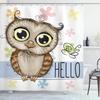 Rideau de douche Hibou Lunaire Forêt Enchantée Oiseau Fleur Papillon Fantaisie Fée Arbre Lanternes Ciel Nocturne Décoration Salle de Bain Ensembles