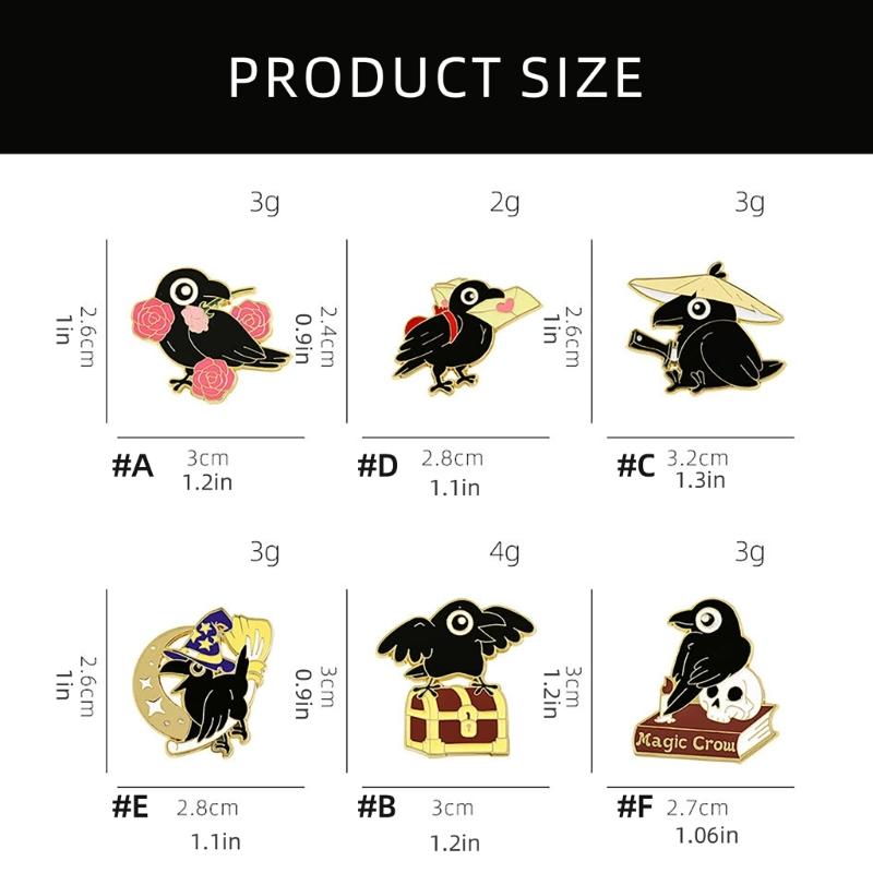 Unique Rhinestones Crow Brooch Pin Delicate Fashion Accessory for Clothings and Bags Decoration Casual Wear
