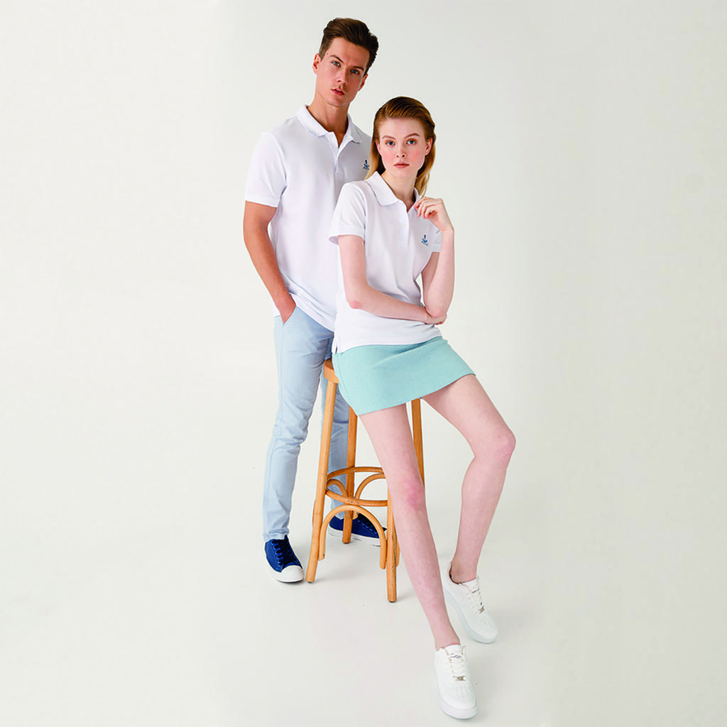 Anemoss Damska koszulka polo z kołnierzykiem, koszulka do gry w golfa z krótkim rękawem, 100% bawełna, różowa, biała, żółta