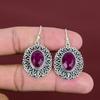 Faceted Kashmir Ruby Earring Vintage Gemstone Earrings Handmade Jewelry 925 Sterling Silver Earring Latest Design Earring Gifts For Friend