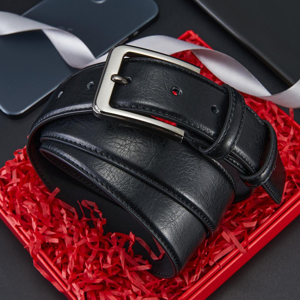 Belt, Men's Pin Buckle Genuine Leather Fashion Belt, Men's Cowhide Casual Youth Versatile Jeans Belt