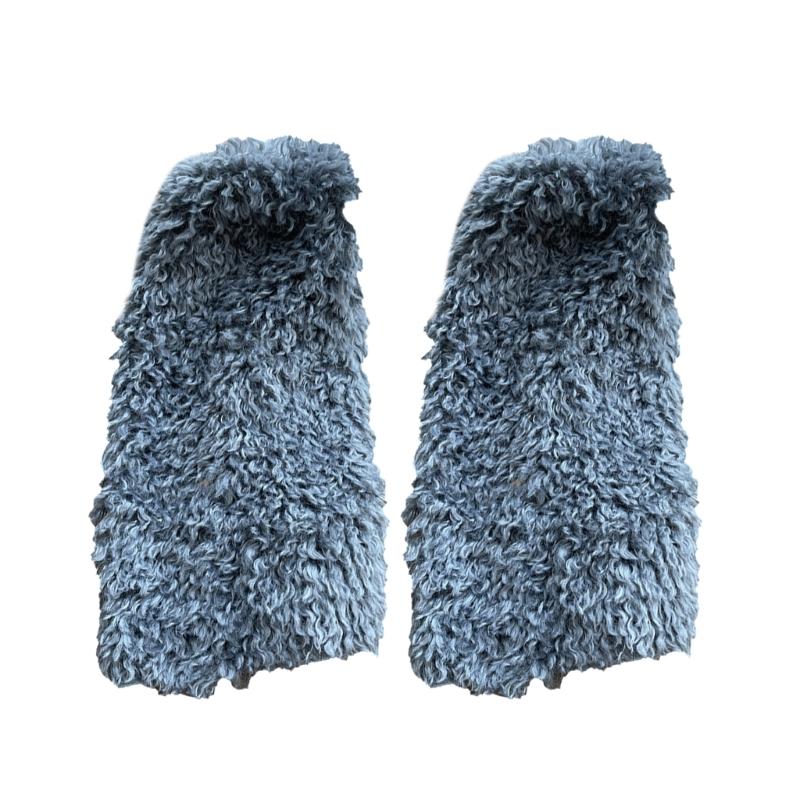 Women Curly Furry Solid Color Leg Warmers Aesthetic Winter Warm Fuzzy Plush Boot Covers Costume Parties Leg Covers Socks