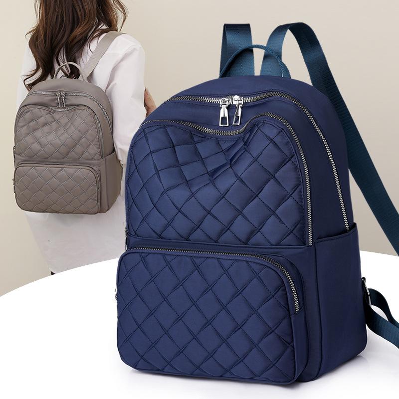 Schoolbag Backpack Fashion Versatile Student Backpack Large Capacity Rhombus Casual Travel Bag Premium Women's Bag