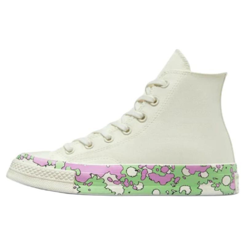 Converse 1970s Chuck Taylor All Star floral high-top canvas shoes women's white, green and purple