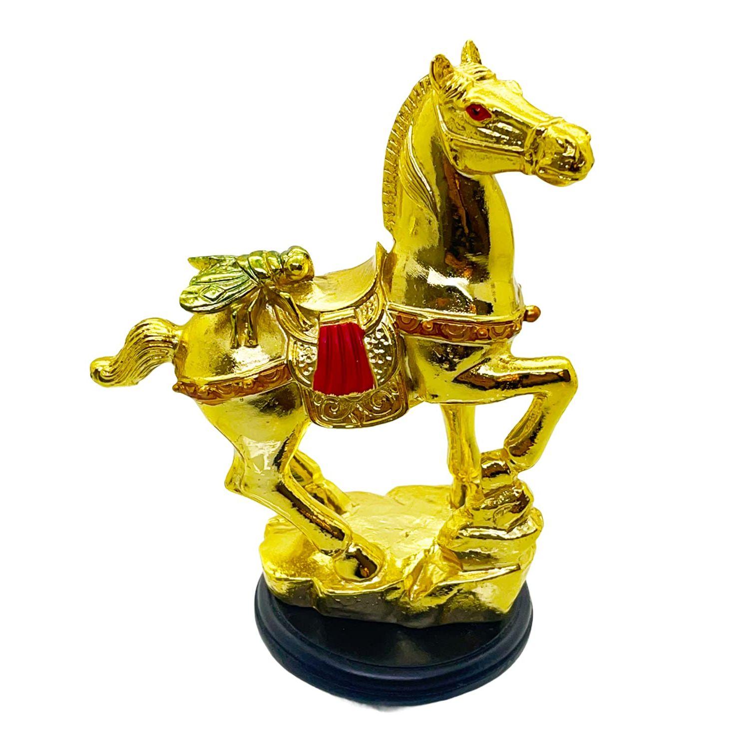 

Эксклюзивная золотая полирезиновая статуэтка Фэн-шуй «Победа: скачущий конь» для вибраций положительной энергии