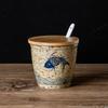 Retro Style Ceramic Spice Jars with Underglaze Painting, Household Kitchen Storage Containers for Spices and Seasonings