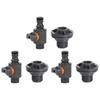 Rain Barrels Bulkhead Fitting 3/4Inch Water Tank Adapter with Shut Off Valves and 16Mm Hose Barb for Garden Hose