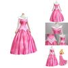 Bezauberndes rosa Dornröschen Aurora Ballkleid Kostüm für Damen mit Puffärmeln