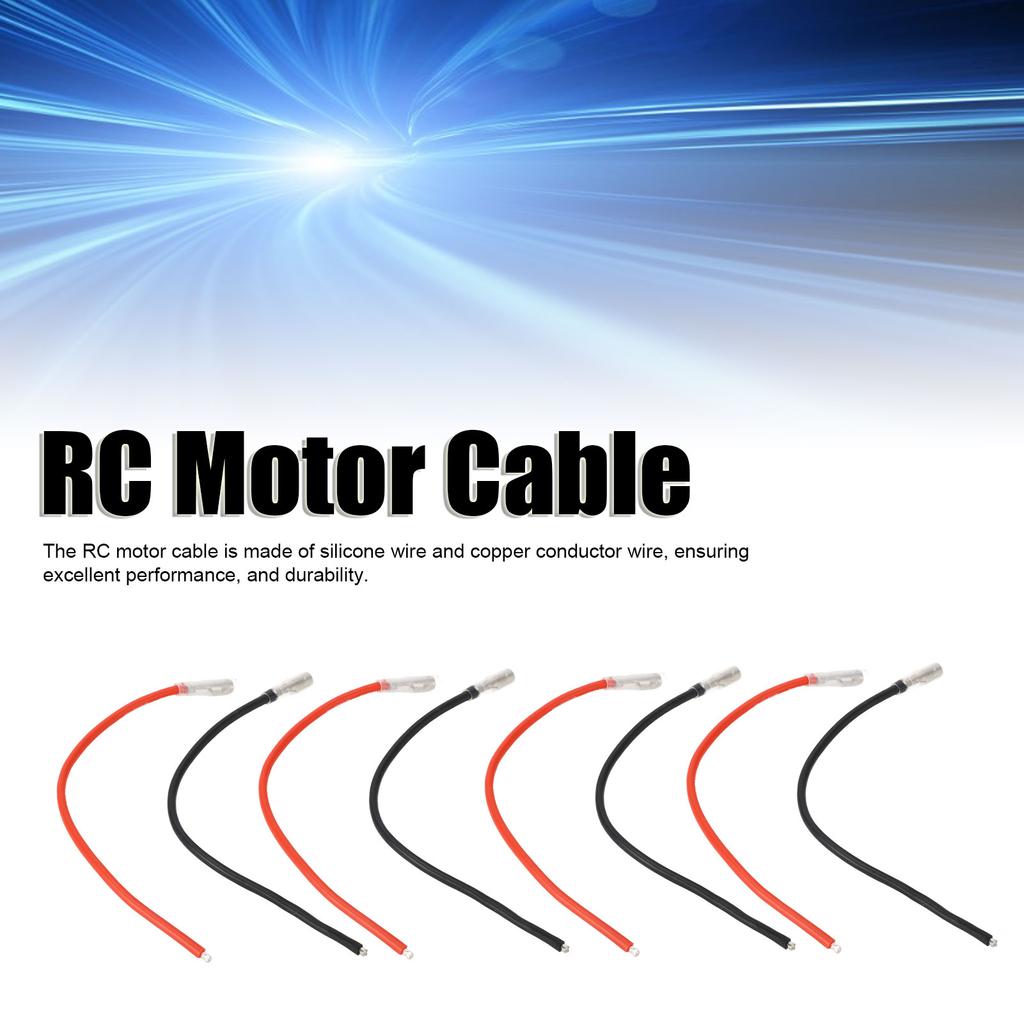 10PCS RC Brushed Motor Cable Black Red 4mm Banana Connector 16AWG Silicon Wire for Axial Scx10