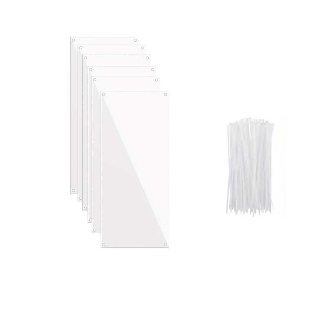 

6/12 шт. Клетка для предотвращения разбрасывания с защитой и стяжками Стенка для среды обитания морской свинки Среда обитания животных 6pcs 21x26cm чистый