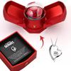 Double Opening Rose Heart Necklace Gift Box - Christmas Jewelry Box with Drawer