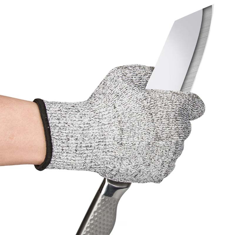 SIZA Anti-Cut Safety Gloves ANSI A3 13 Gauge HPPE Food Grade Cut Resistant Gloves for Construction Industrial Work (Gray,S) серый