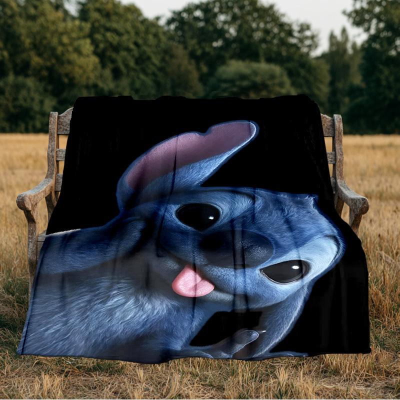 Energetic Alien Character  Blanket Flannel Throw for Sofa, Indoor, Camping, Living Room, Office, Chair, And Bed Soft Birthday Gift