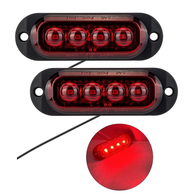 4 Led Truck Trailer Light Front Rear Side Clearance Lamp Waterproof Sealed Surfaces Mounted LED Marker Light