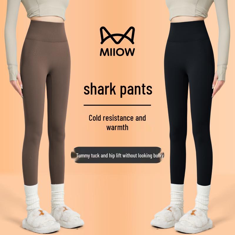 

Women s Shark Fleece-Lined Yoga Pants - Warm Cotton Base Layer for Autumn/Winter M