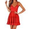 Women's Fashion Casual V-Neck Ruffle Casual Straps Sleeveless Dresses