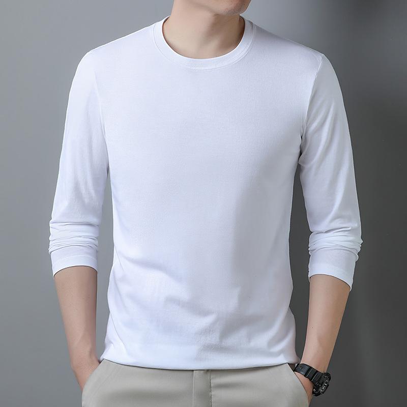 Men's T-shirt Long Sleeve Casual Versatile T-shirt Men's Pure Cotton Undershirt Cotton Undershirt