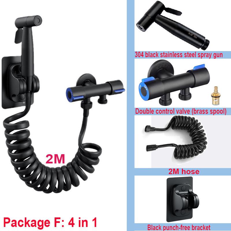 304 High-Pressure Toilet Bidet Sprayer Set with Faucet and Nozzle