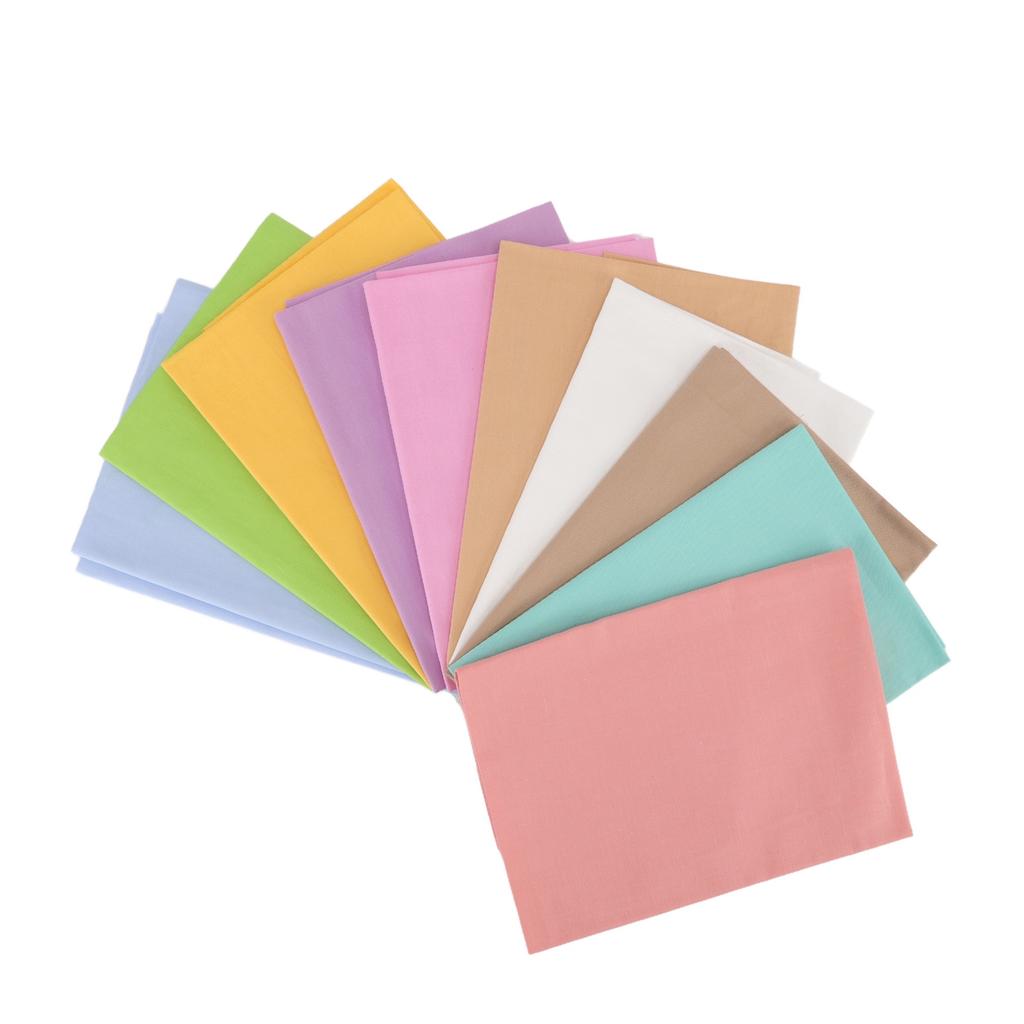 10 Stück Baumwoll-Quiltstoff Uni Köper Näh-Quiltstoffe für DIY Nähprojekte