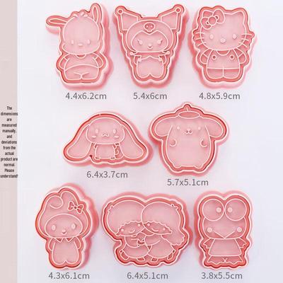 Hello Kitty Sanrio Cartoon Keks- & Mondkuchen-Formen-Set, 8 Stück
