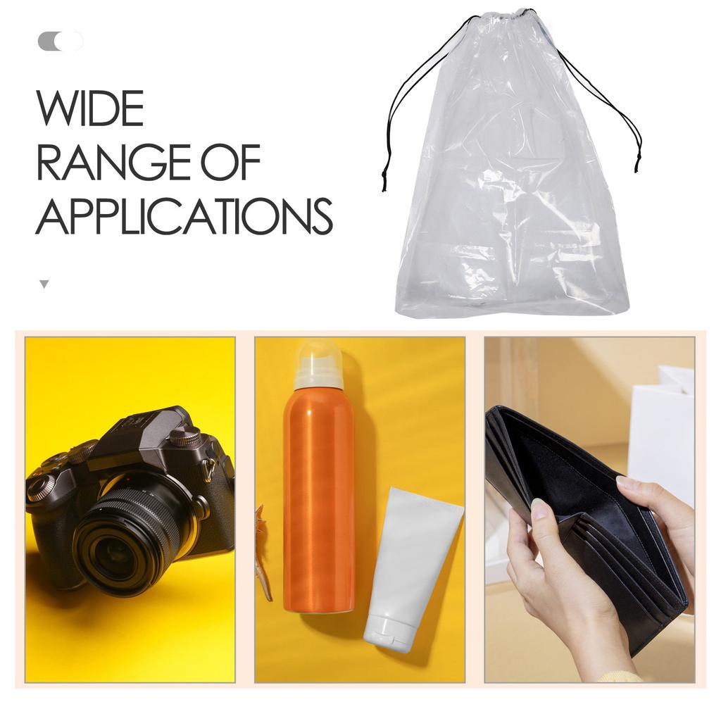 Clear Drawstring Bag Transparent Storage Bag for Sports Events Concerts Travel Lunch School Office Quick Security Check Large