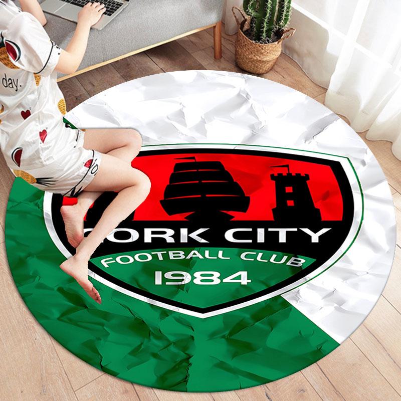 Cork City F.C Round Area Rug,Carpet Rug for Living Room Bedroom Sofa Playroom Decor,Non-slip Floor Mat