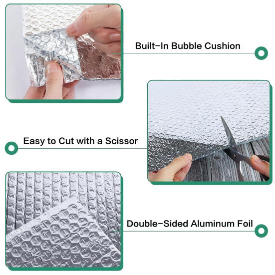 Insulation Film R-Value 24 Reflective Insulation Foam Double Bubble Heat Insulation Film Waterproof Foil Insulated Panel
