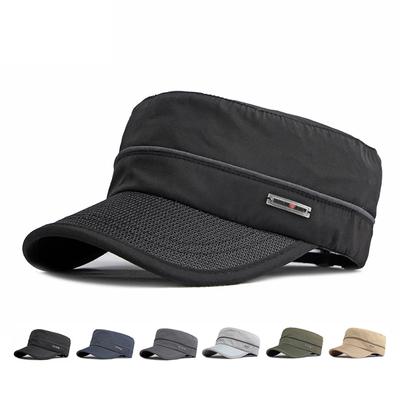 Spring Summer Flat Cap Men's Military Caps Sun Hat Quick-Drying Adjustable Military Army Flat Cap Trucker Snapback Baseball Cap