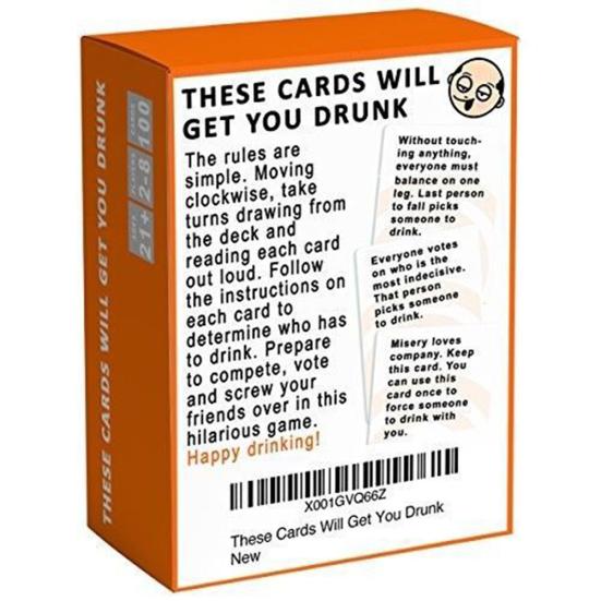 100 Sheets Get You Drunk Cards Fun Adult Drinking Board Game Party Supplies