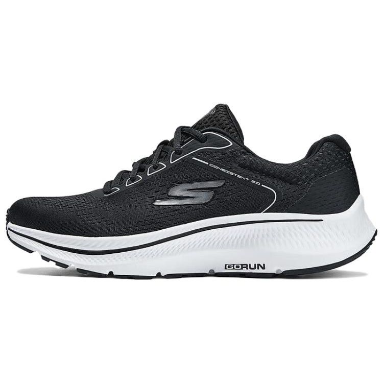 Skechers Go Run Consistent 2.0 Versatile Comfortable Simple Fabric Low-Top Running Shoes Men sneakers Black White 220865-BKW 43.5
