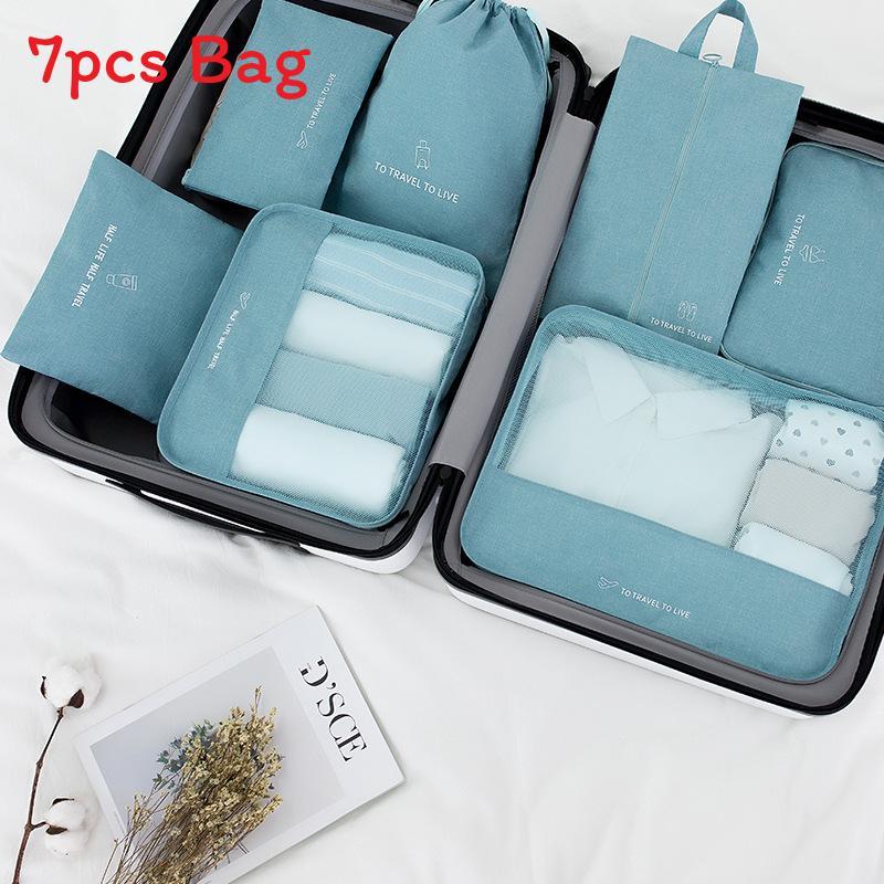 Travel Organizer Set With Waterproof Polyester Fabric For Packing And Storage In Suitcases