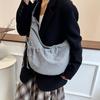 Korean Plaid Canvas Underarm Bag - Large Capacity Crossbody for Women, 2025 Style