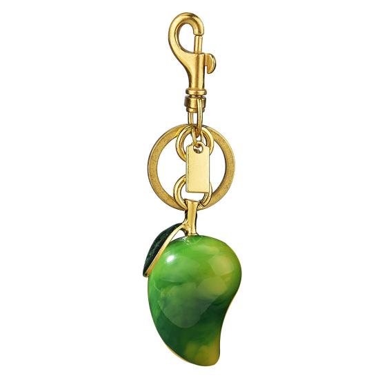 

Keychain Pendant Solid Resin Mango Shape Design Key Chain with Anti-Oxidation Lobster Clasp Small зелений