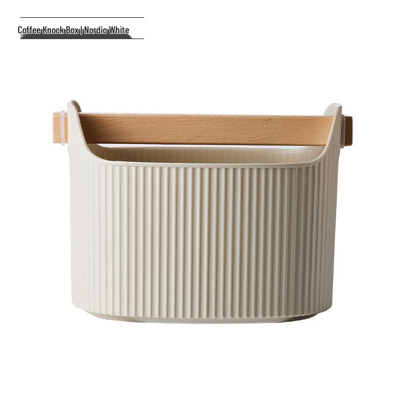 

Creative Large Capacity Coffee Grounds Knock Box with Beech Wood for Household Waste Storage