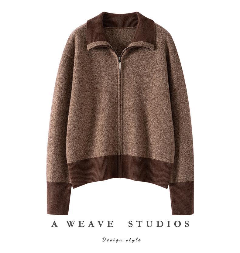 Women's Thick Cashmere Lapel Sweater - New Autumn/Winter Knitted Top